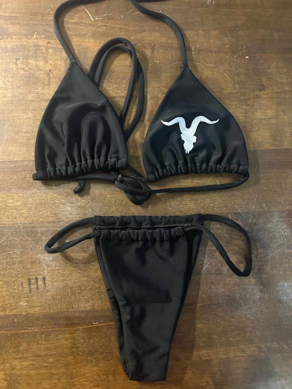 New no Tags Ignite Co by Dan Bilzerian Black & White Tri-Top Rio Bottom Bikini - Picture 7 of 13